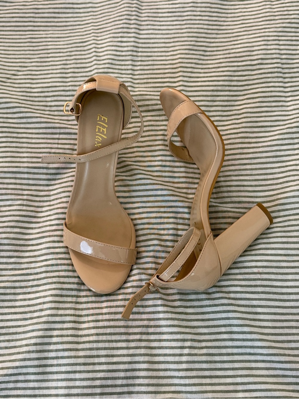 Stylish Neutral Block Heels - Women 9.5